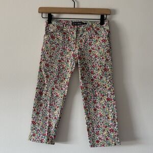 Mini Boden Cropped Floral Jeans Girls Size 9 Y Preppy Colorful School Casual